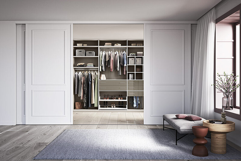 Cabinet begehbarer Kleiderschrank weiß Landhaus